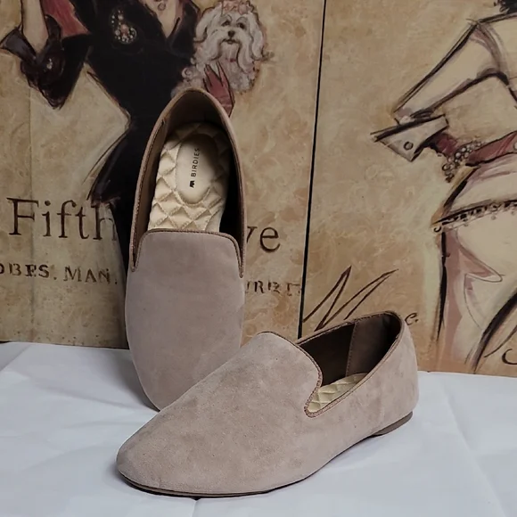 Birdies Tan Suede Loafers Slip-On Elegance - Picture 1 of 12
